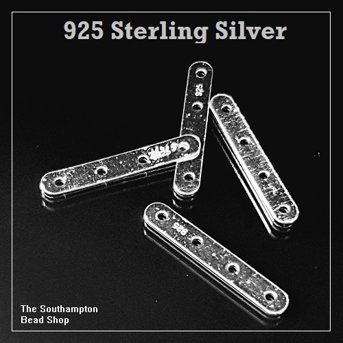 925 Silver 4-Hole Spacer Bar